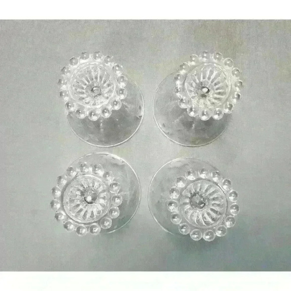 Vintage MCM Anchor Hocking Boopie Bubble Foot Etched Rose AHC7 Champagne Coupes - Picture 5 of 5